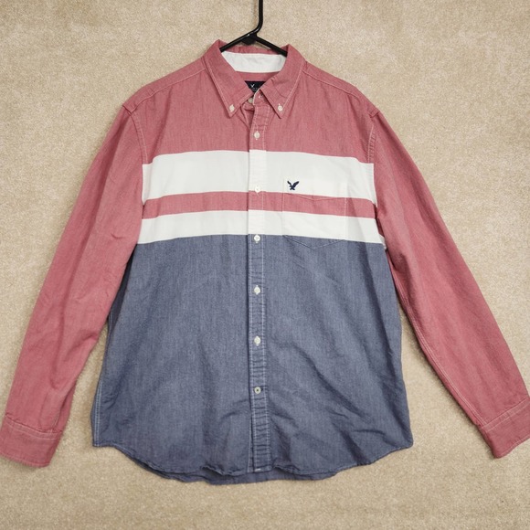 American Eagle Outfitters Other - American Eagle Outfitters Multicolor Colorblock Classic Fit Button Down Shirt XL